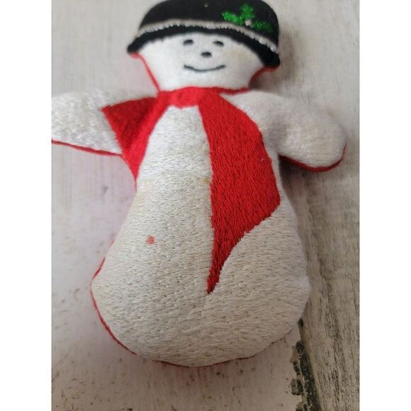 Plush snowman mistletoe scarf ornament Xmas - Picture 2 of 4